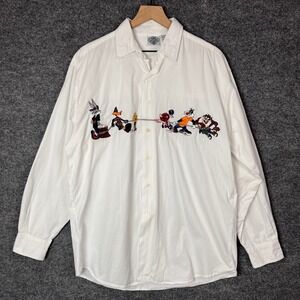 ACME Clothing Co Looney Tunes Embroidered Button Up Shirt Size M